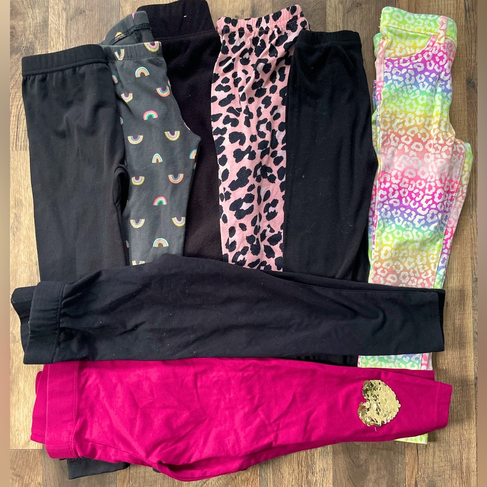 8 Pair of Girls Leggings Size 5
